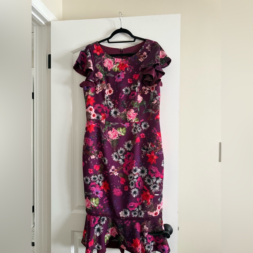 Floral Purple Dress David Meister